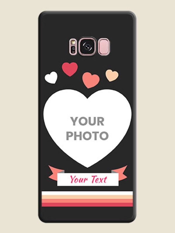 Custom Love Shaped Photo with Colorful Stripes on Personalised Space Black Soft Matte Cases - Galaxy S8 Plus - alternate view