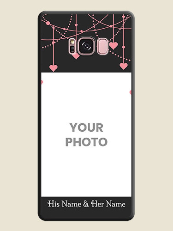 Custom Pink Love Hangings with Text on Space Black Custom Soft Matte Back Cover - Galaxy S8 Plus - alternate view