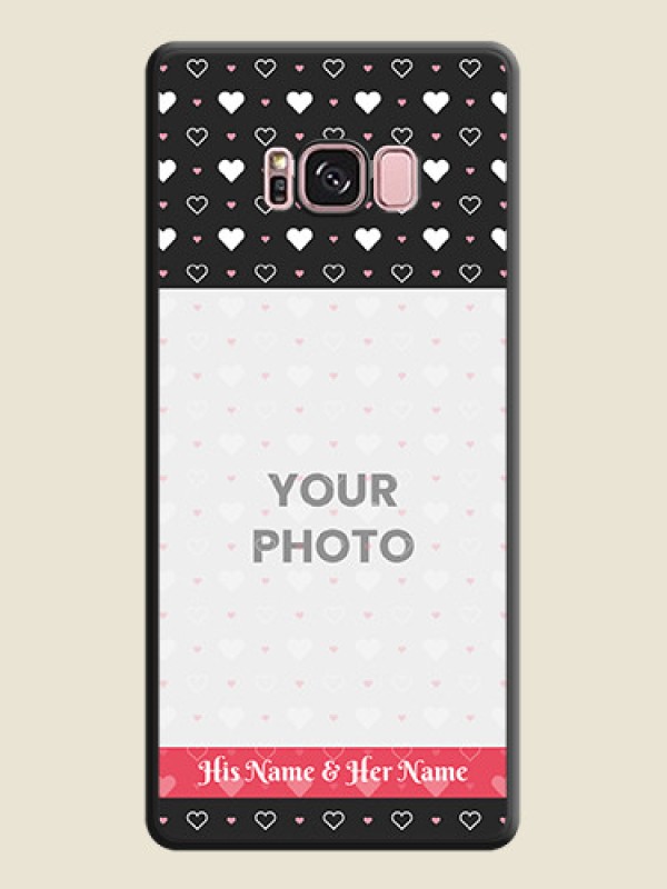 Custom White Color Love Symbols with Text Design on Photo on Space Black Soft Matte Phone Cover - Galaxy S8 Plus - alternate view