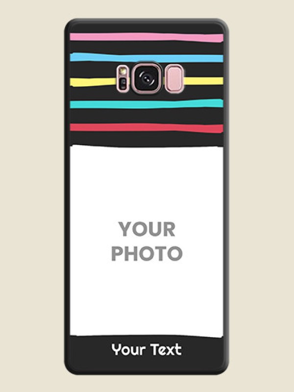 Custom Multicolor Lines with Image on Space Black Personalized Soft Matte Phone Covers - Galaxy S8 Plus - alternate view
