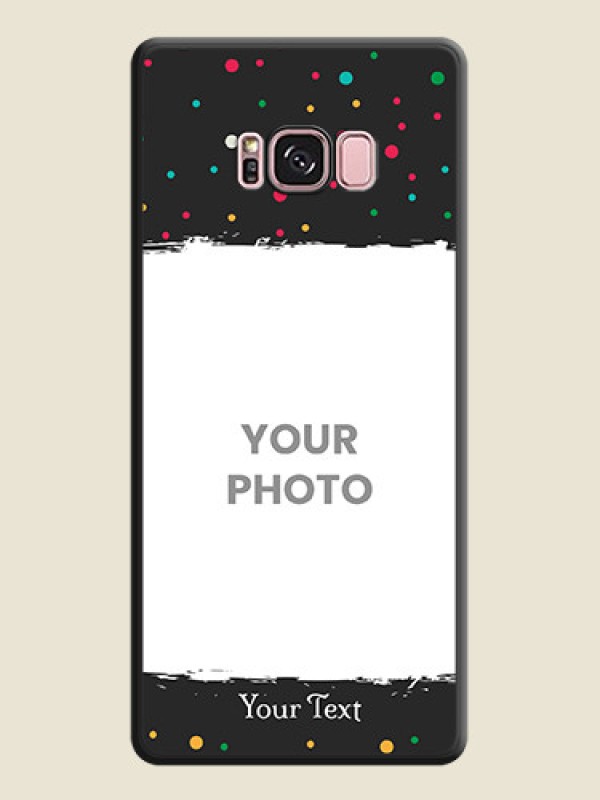 Custom Multicolor Dotted Pattern with Text on Space Black Custom Soft Matte Phone Back Cover - Galaxy S8 Plus - alternate view