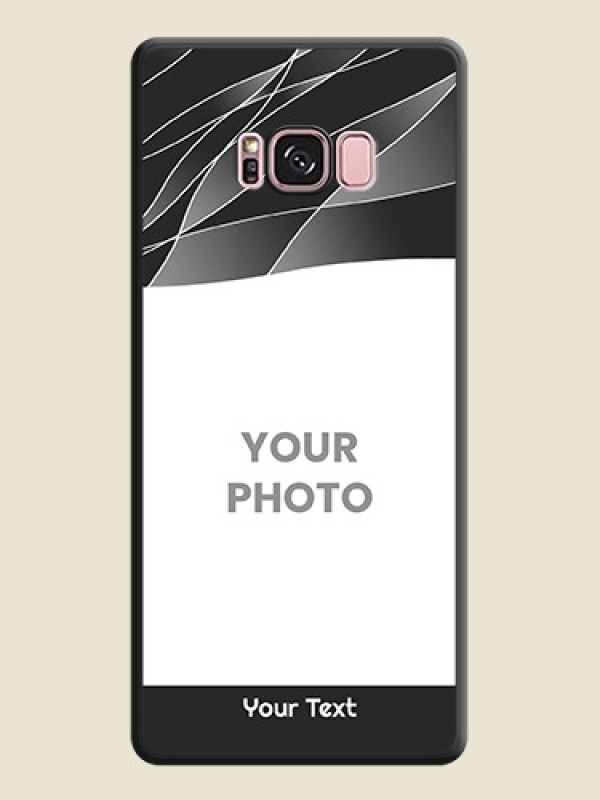 Custom Mixed Wave Lines on Photo on Space Black Soft Matte Mobile Cover - Galaxy S8 Plus - alternate view