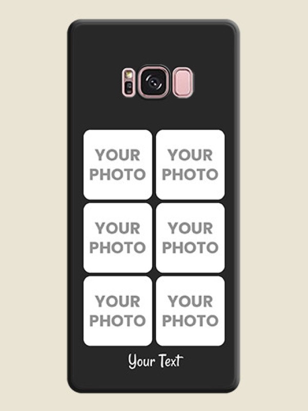 Custom Floral Art with 6 Image Holder on Photo on Space Black Soft Matte Mobile Case - Galaxy S8 Plus - alternate view