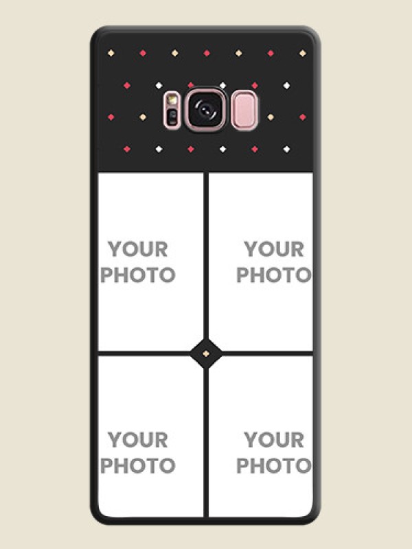 Custom Multicolor Dotted Pattern with 4 Image Holder on Space Black Custom Soft Matte Phone Cases - Galaxy S8 Plus - alternate view