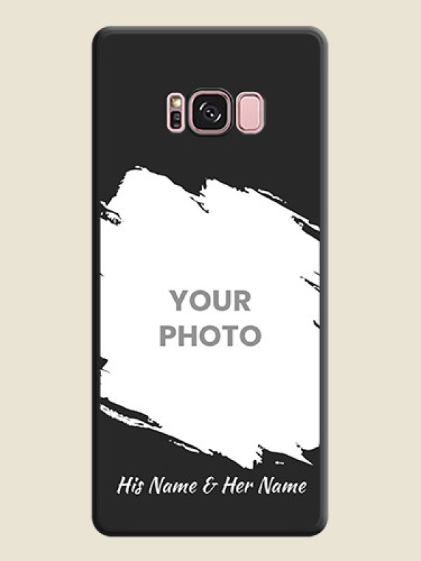 Custom Grunge Brush Strokes on Photo on Space Black Soft Matte Back Cover - Galaxy S8 Plus - alternate view