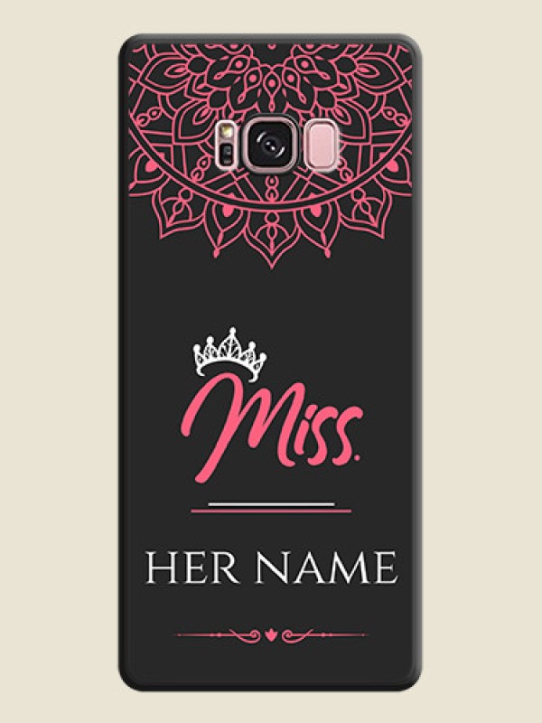 Custom Mrs Name with Floral Design on Space Black Personalized Soft Matte Phone Covers - Galaxy S8 Plus - alternate view
