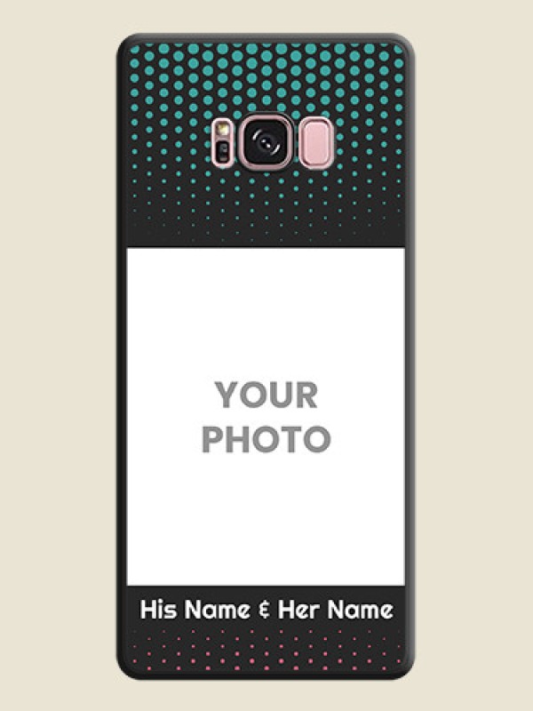 Custom Faded Dots with Grunge Photo Frame and Text on Space Black Custom Soft Matte Phone Cases - Galaxy S8 Plus - alternate view