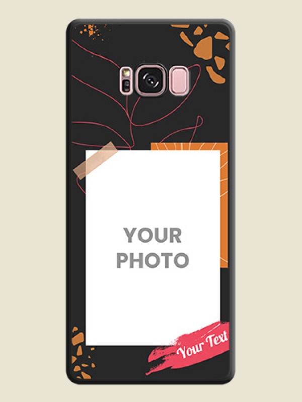 Custom Orange Photo Frame on Space Black Custom Soft Matte Phone Back Cover - Galaxy S8 Plus - alternate view