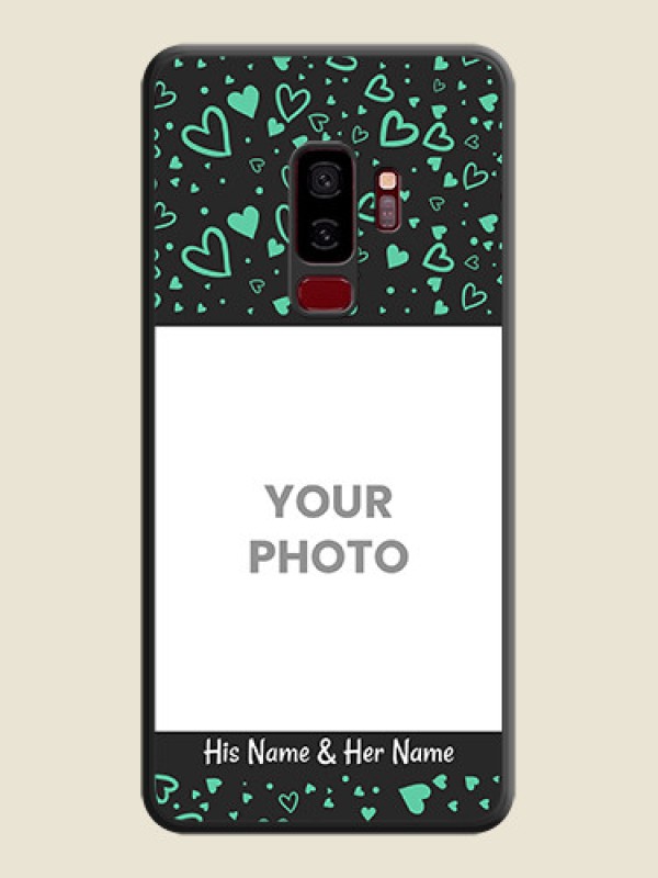 Custom Sea Green Indefinite Love Pattern on Photo on Space Black Soft Matte Mobile Cover - Galaxy S9 Plus - alternate view
