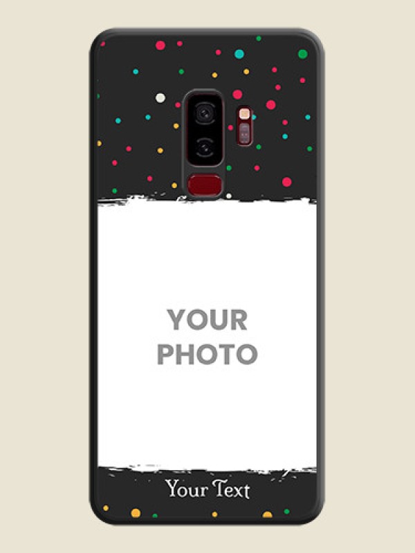 Custom Multicolor Dotted Pattern with Text on Space Black Custom Soft Matte Phone Back Cover - Galaxy S9 Plus - alternate view
