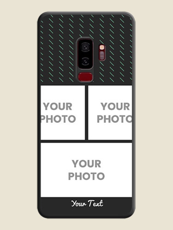 Custom Cross Dotted Pattern with 2 Image Holder  on Personalised Space Black Soft Matte Cases - Galaxy S9 Plus - alternate view