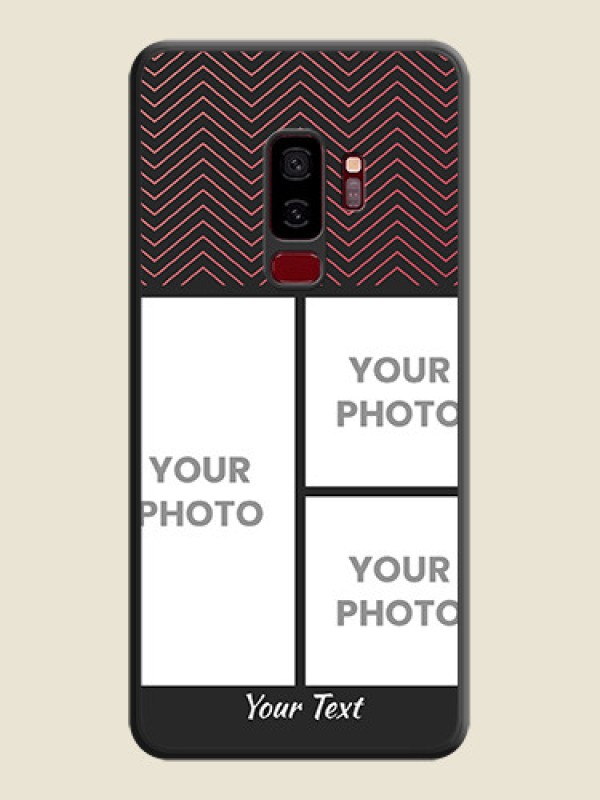 Custom Wave Pattern with 3 Image Holder on Space Black Custom Soft Matte Back Cover - Galaxy S9 Plus - alternate view