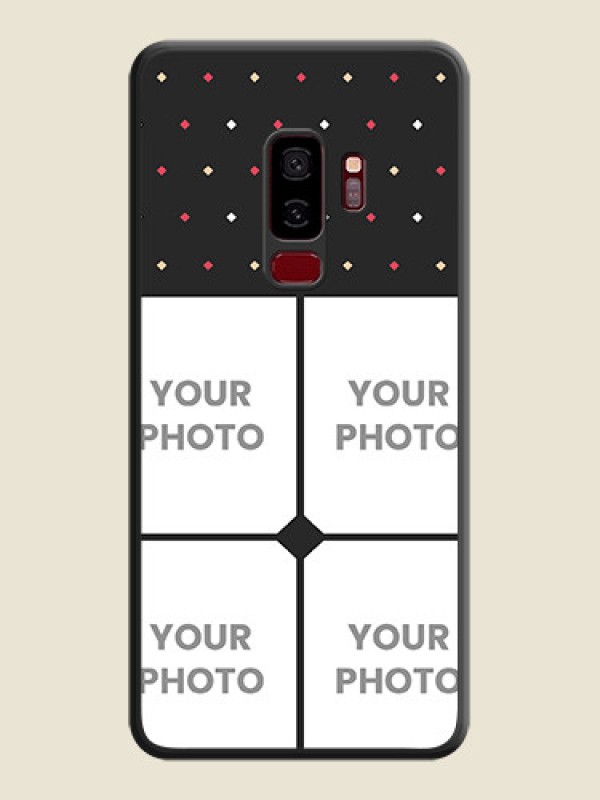 Custom Multicolor Dotted Pattern with 4 Image Holder on Space Black Custom Soft Matte Phone Cases - Galaxy S9 Plus - alternate view