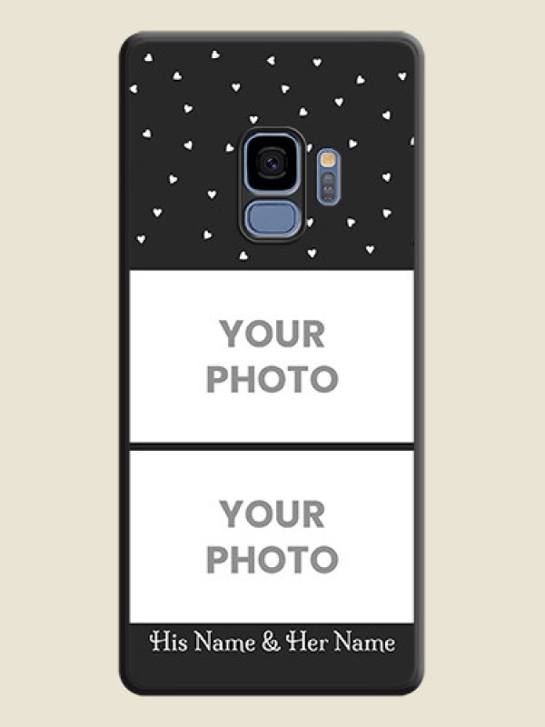 Custom Miniature Love Symbols with Name on Space Black Custom Soft Matte Back Cover - Galaxy S9 - alternate view