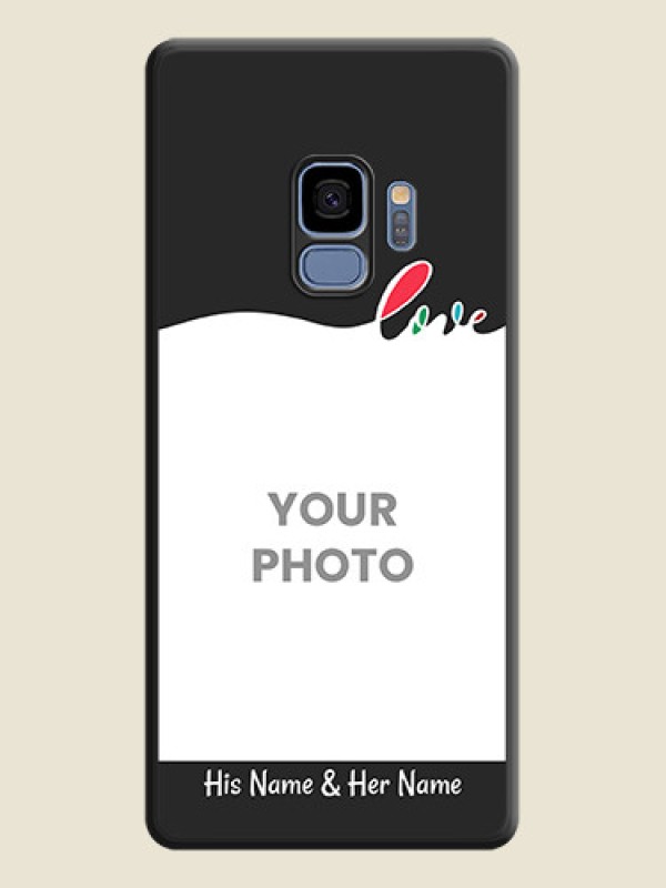 Custom Fall in Love Pattern with Picture on Photo on Space Black Soft Matte Mobile Case - Galaxy S9 - alternate view