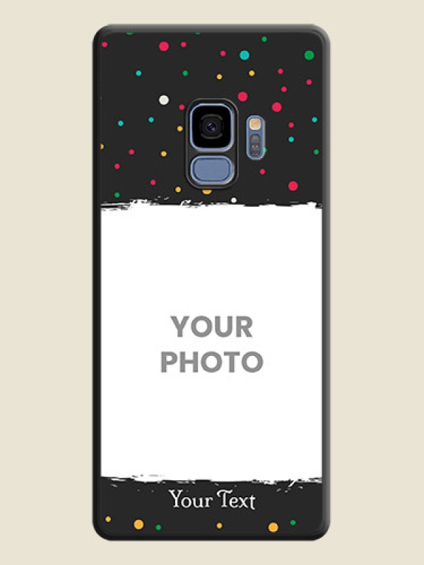 Custom Multicolor Dotted Pattern with Text on Space Black Custom Soft Matte Phone Back Cover - Galaxy S9 - alternate view