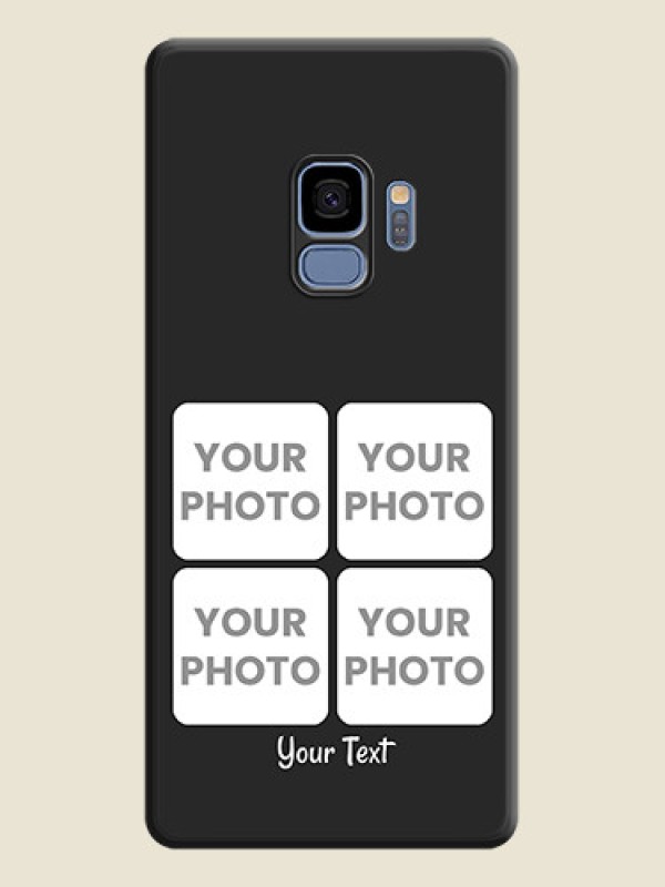 Custom Floral Art with 6 Image Holder on Photo on Space Black Soft Matte Mobile Case - Galaxy S9 - alternate view