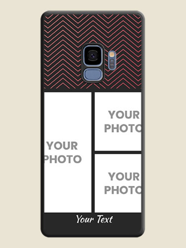 Custom Wave Pattern with 3 Image Holder on Space Black Custom Soft Matte Back Cover - Galaxy S9 - alternate view
