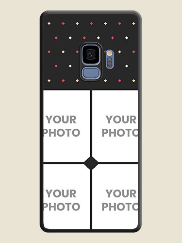 Custom Multicolor Dotted Pattern with 4 Image Holder on Space Black Custom Soft Matte Phone Cases - Galaxy S9 - alternate view