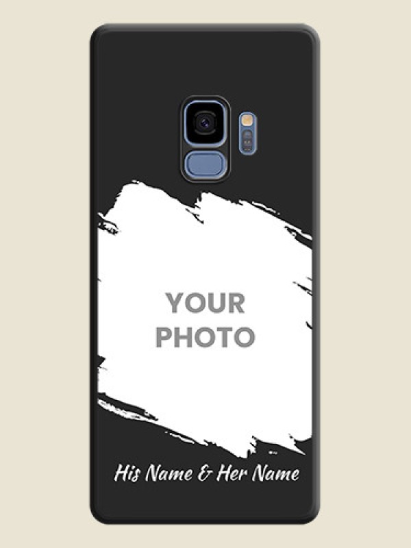 Custom Grunge Brush Strokes on Photo on Space Black Soft Matte Back Cover - Galaxy S9 - alternate view