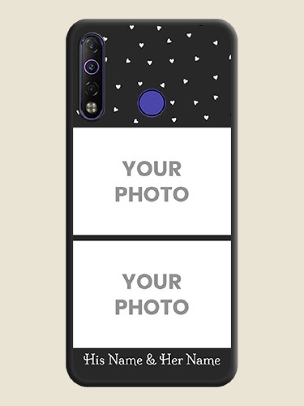 Custom Miniature Love Symbols with Name on Space Black Custom Soft Matte Back Cover - Tecno Camon 12 Air - alternate view
