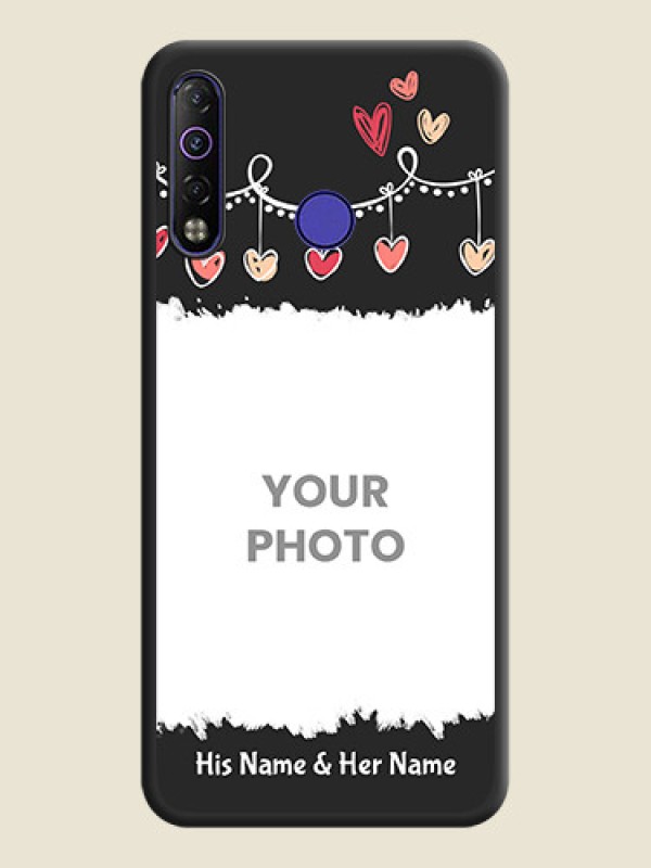 Custom Pink Love Hangings with Name on Space Black Custom Soft Matte Phone Cases - Tecno Camon 12 Air - alternate view