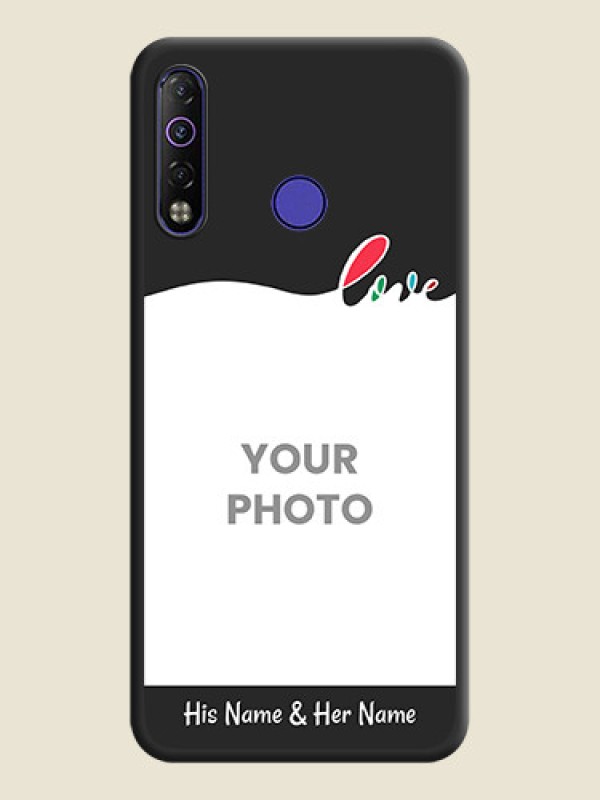 Custom Fall in Love Pattern with Picture on Photo on Space Black Soft Matte Mobile Case - Tecno Camon 12 Air - alternate view