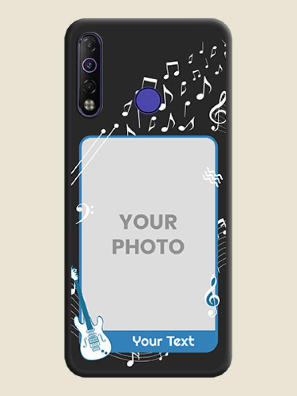 Custom Musical Theme Design with Text on Photo on Space Black Soft Matte Mobile Case - Tecno Camon 12 Air - alternate view