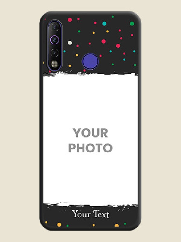 Custom Multicolor Dotted Pattern with Text on Space Black Custom Soft Matte Phone Back Cover - Tecno Camon 12 Air - alternate view
