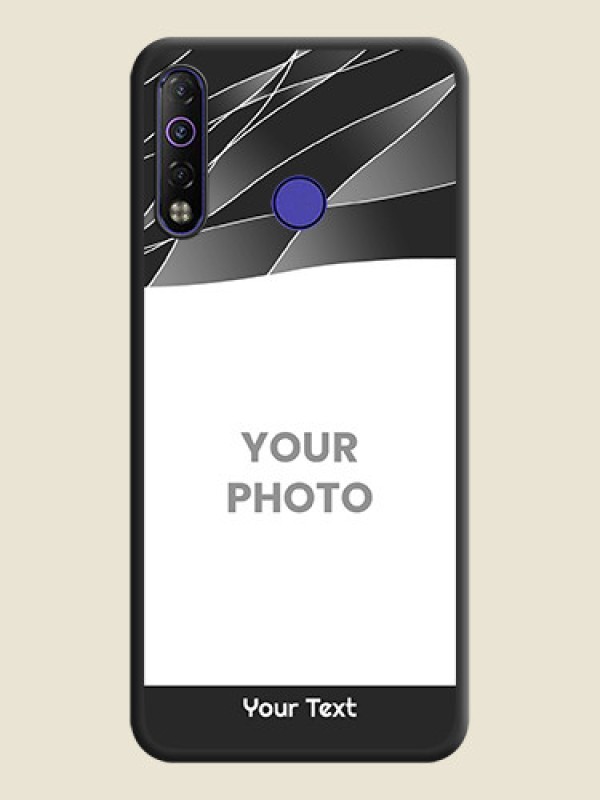 Custom Mixed Wave Lines on Photo on Space Black Soft Matte Mobile Cover - Tecno Camon 12 Air - alternate view