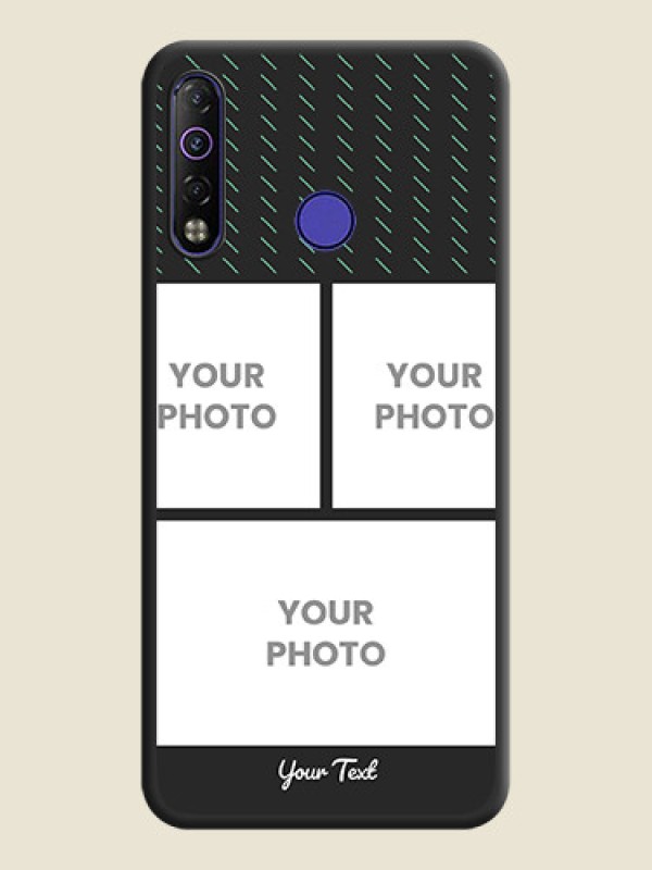 Custom Cross Dotted Pattern with 2 Image Holder  on Personalised Space Black Soft Matte Cases - Tecno Camon 12 Air - alternate view