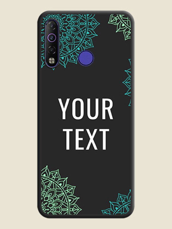 Custom Your Name with Floral Design on Space Black Custom Soft Matte Back Cover - Tecno Camon 12 Air - alternate view