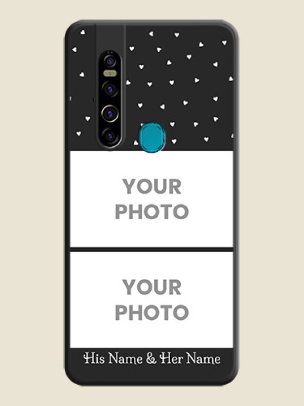 Custom Miniature Love Symbols with Name on Space Black Custom Soft Matte Back Cover - Tecno Camon 15 Pro - alternate view