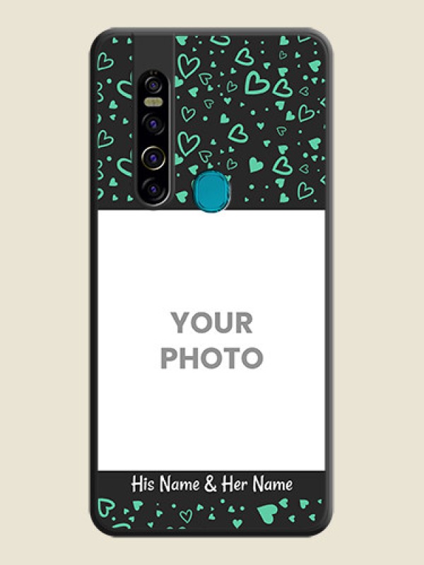 Custom Sea Green Indefinite Love Pattern on Photo on Space Black Soft Matte Mobile Cover - Tecno Camon 15 Pro - alternate view