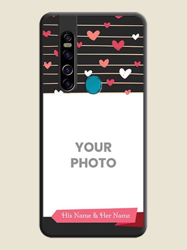 Custom Love Pattern with Name on Pink Ribbon  on Photo on Space Black Soft Matte Back Cover - Tecno Camon 15 Pro - alternate view