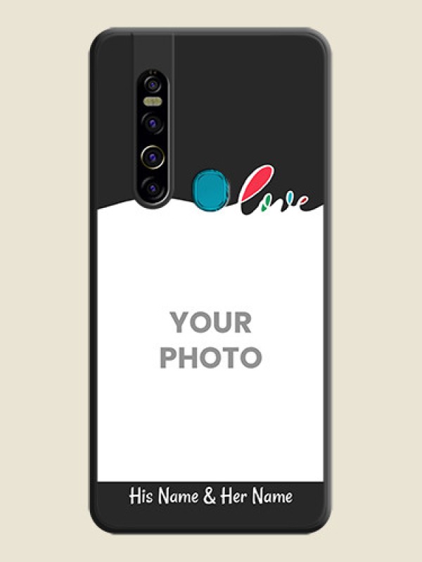 Custom Fall in Love Pattern with Picture on Photo on Space Black Soft Matte Mobile Case - Tecno Camon 15 Pro - alternate view