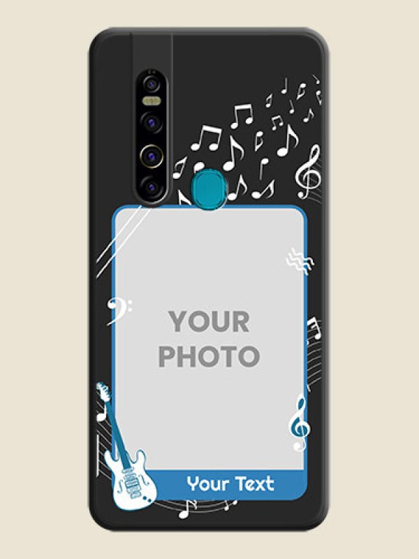 Custom Musical Theme Design with Text on Photo on Space Black Soft Matte Mobile Case - Tecno Camon 15 Pro - alternate view