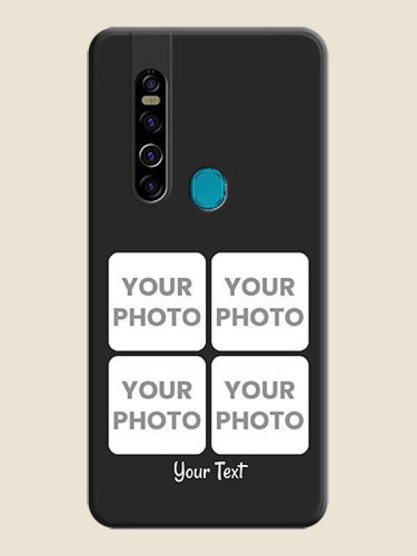 Custom Floral Art with 6 Image Holder on Photo on Space Black Soft Matte Mobile Case - Tecno Camon 15 Pro - alternate view