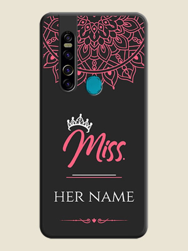 Custom Mrs Name with Floral Design on Space Black Personalized Soft Matte Phone Covers - Tecno Camon 15 Pro - alternate view