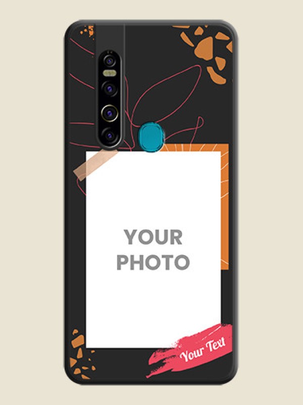 Custom Orange Photo Frame on Space Black Custom Soft Matte Phone Back Cover - Tecno Camon 15 Pro - alternate view