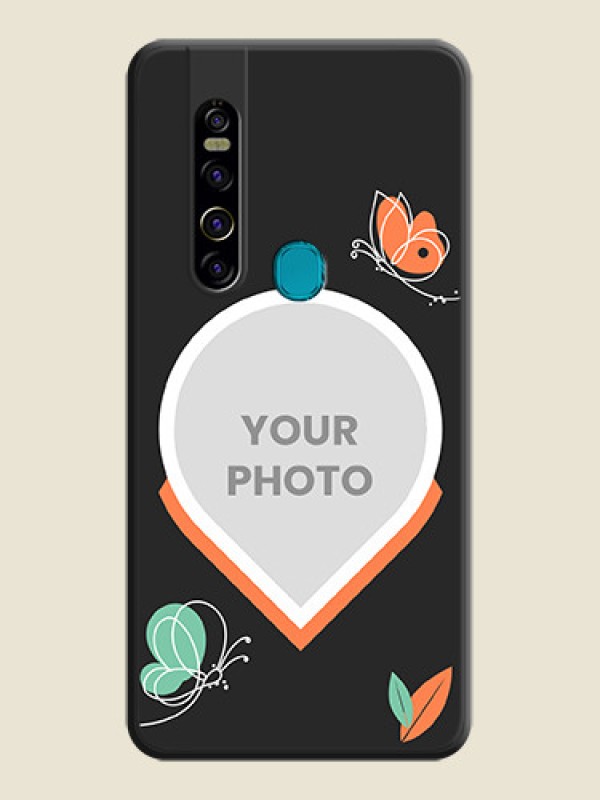 Custom Upload Pic With Simple Butterly Design On Space Black Personalized Soft Matte Phone Covers -Tecno Camon 15 Pro - alternate view