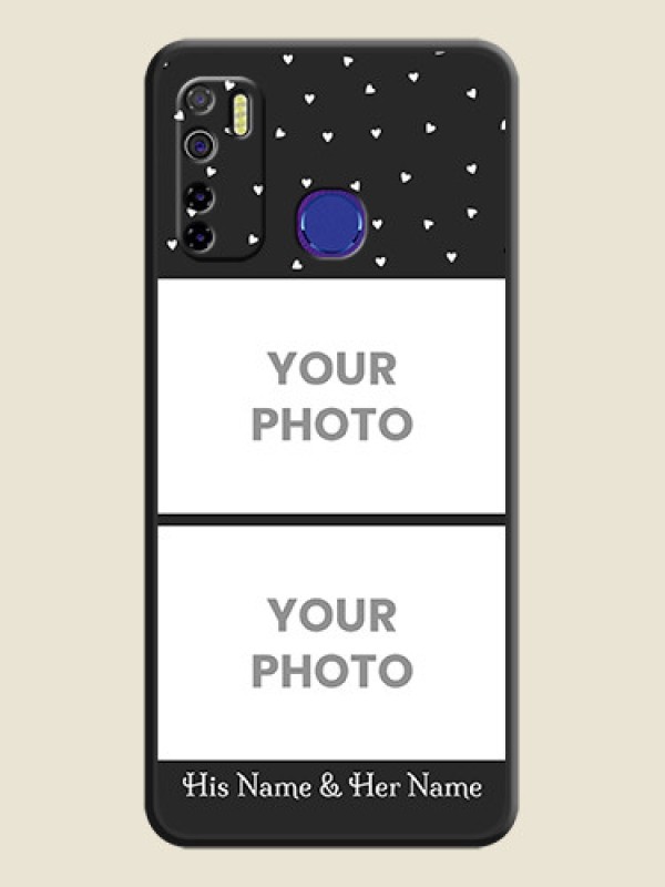 Custom Miniature Love Symbols with Name on Space Black Custom Soft Matte Back Cover - Tecno Camon 15 - alternate view