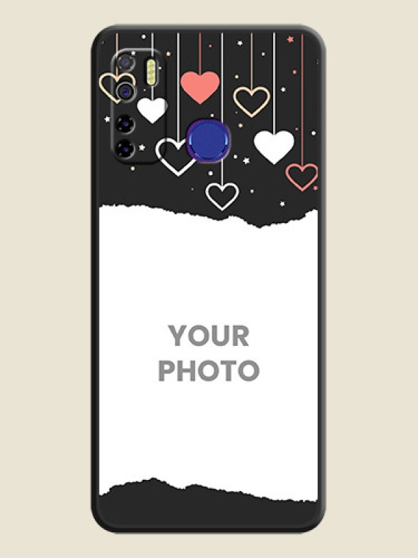 Custom Love Hangings with Splash Wave Picture on Space Black Custom Soft Matte Phone Back Cover - Tecno Camon 15 - alternate view