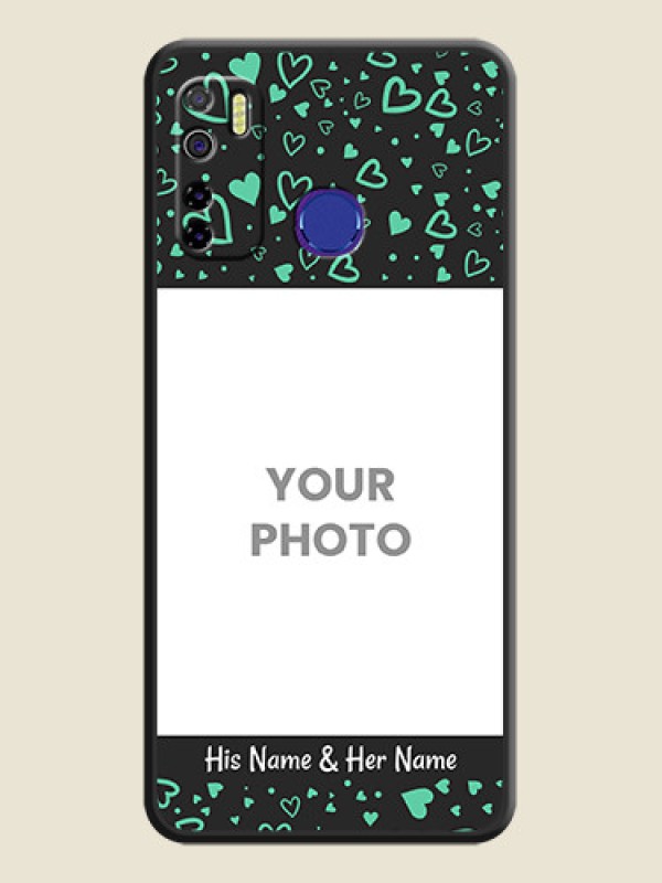 Custom Sea Green Indefinite Love Pattern on Photo on Space Black Soft Matte Mobile Cover - Tecno Camon 15 - alternate view