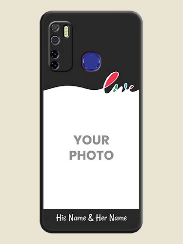 Custom Fall in Love Pattern with Picture on Photo on Space Black Soft Matte Mobile Case - Tecno Camon 15 - alternate view