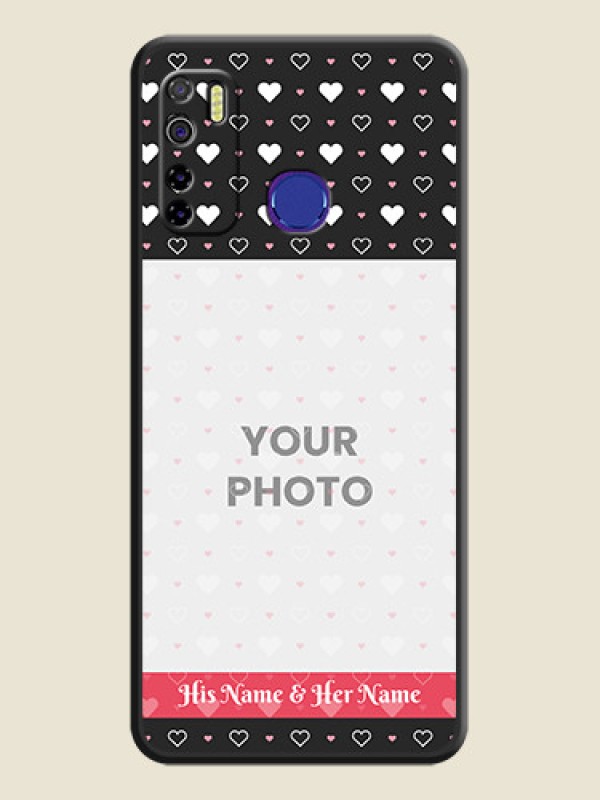 Custom White Color Love Symbols with Text Design on Photo on Space Black Soft Matte Phone Cover - Tecno Camon 15 - alternate view