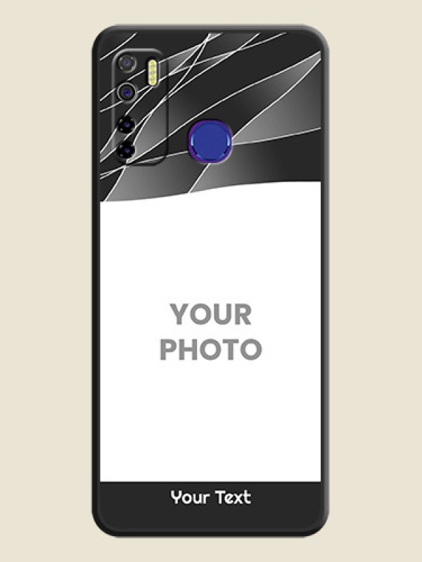 Custom Mixed Wave Lines on Photo on Space Black Soft Matte Mobile Cover - Tecno Camon 15 - alternate view