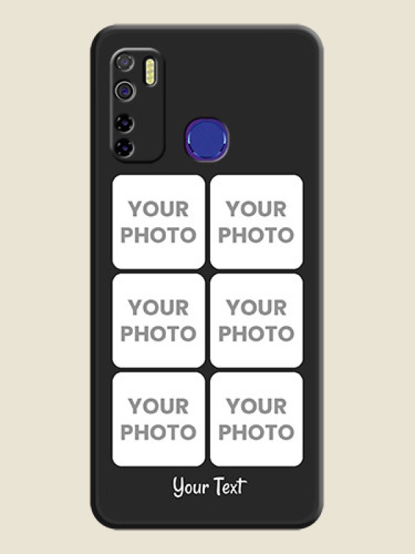 Custom Floral Art with 6 Image Holder on Photo on Space Black Soft Matte Mobile Case - Tecno Camon 15 - alternate view