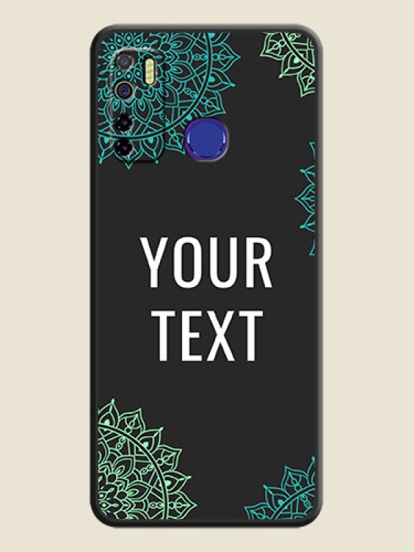 Custom Your Name with Floral Design on Space Black Custom Soft Matte Back Cover - Tecno Camon 15 - alternate view