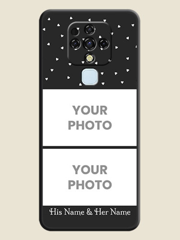 Custom Miniature Love Symbols with Name on Space Black Custom Soft Matte Back Cover - Tecno Camon 16 - alternate view